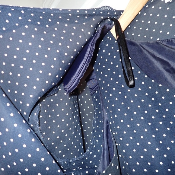 Megan Lee Navy and White Polka Dot Dress and Jacket size 14 - Picture 7 of 10